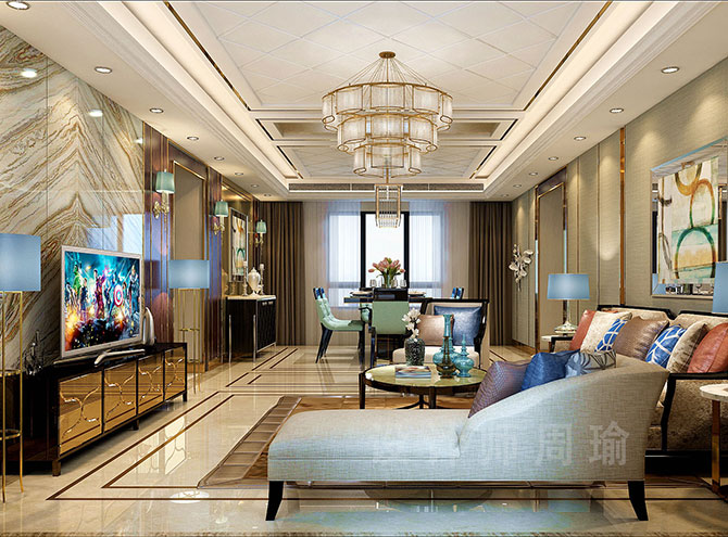 黄色操大逼国产世纪江尚三室两厅168平装修设计效果欣赏